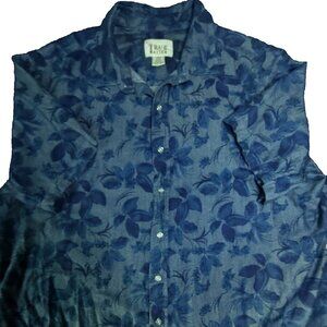True Nation Men's Floral Shirt‎ 2XLT Tropical Hawaiian 100% Cotton